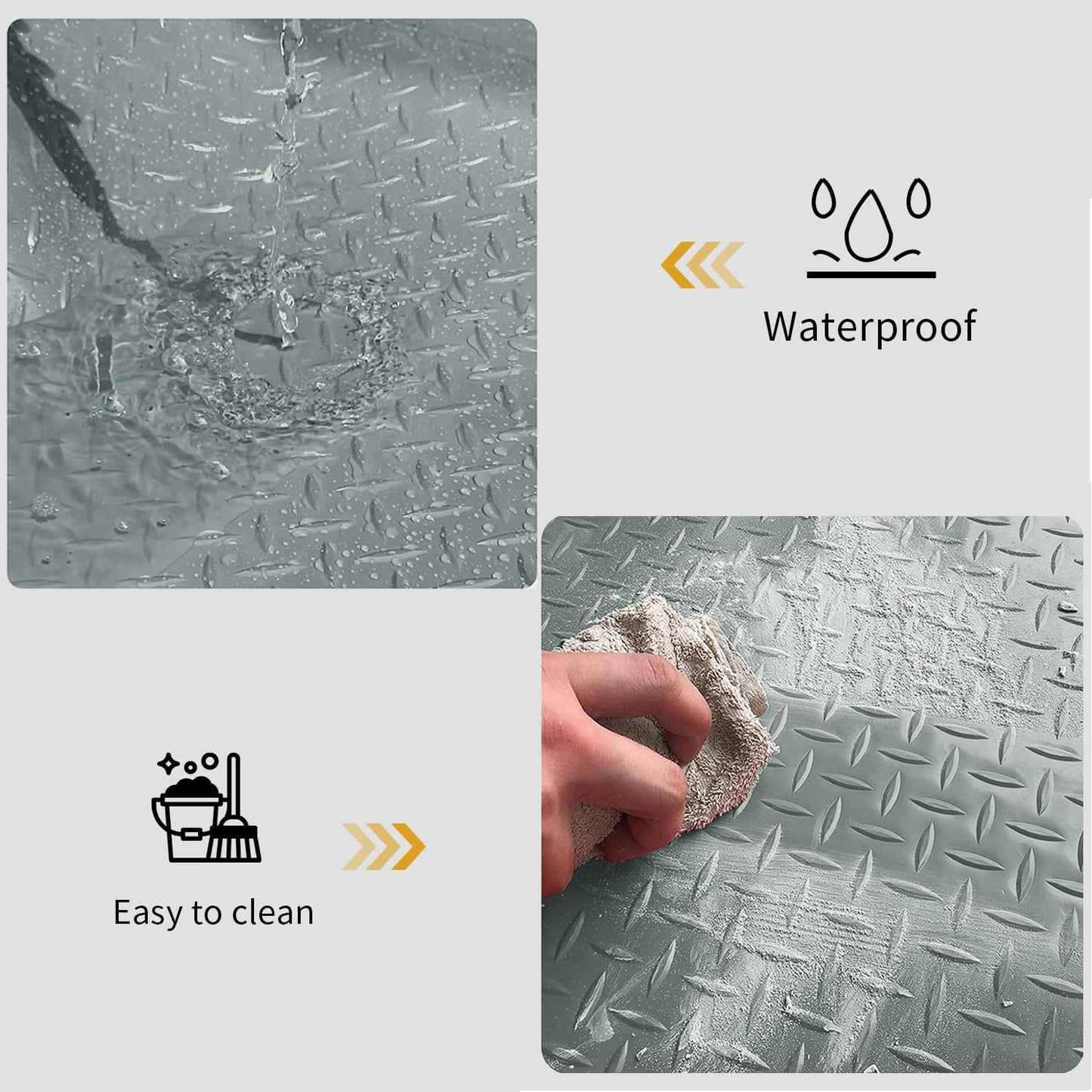 Premium Garage Floor Mat, Commercial Grade Heavy Duty Parking Mat for Garage Floor, Golf Cart Parking, Water/Stain Resistant Floor Runner (Grey Diamond, 4 x 6.5 Feet)