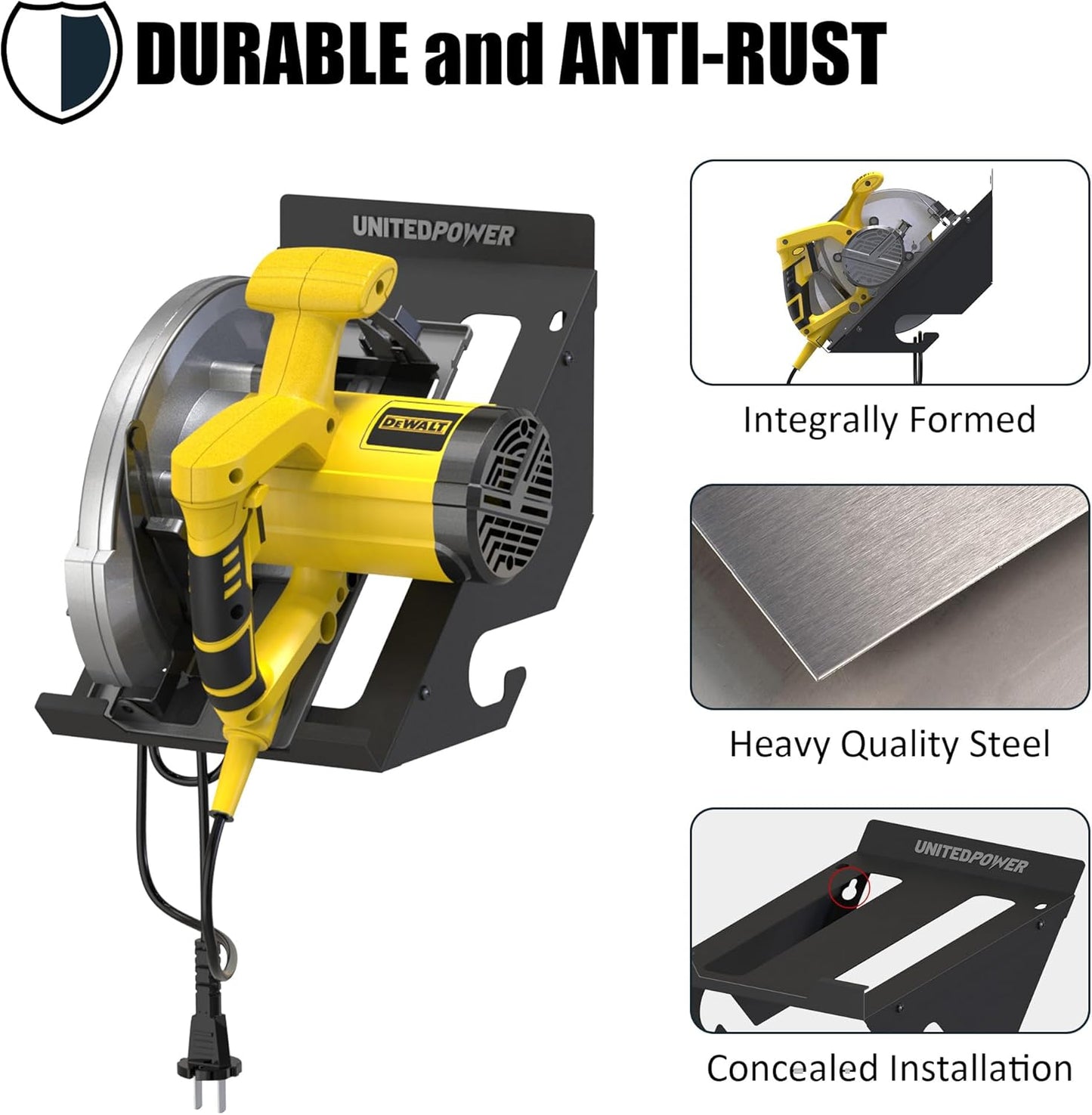 UNITEDPOWER Circular Saw Holder, Wall Mount Storage Rack Organizer for Workshop, Shed, Garage, Home, Fit Most of Circular Saw