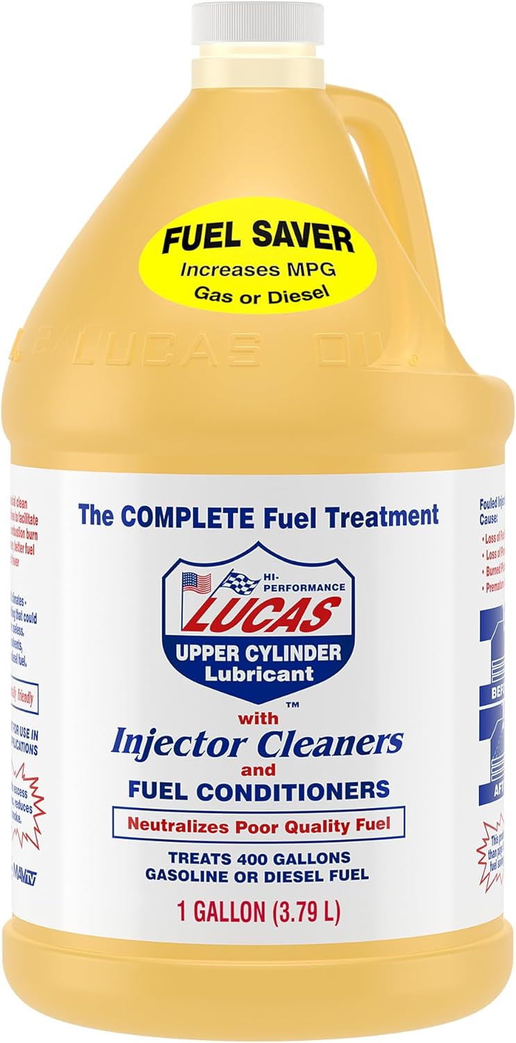 Lucas Oil Fuel Additive, Upper Cylinder Lube, System Cleaner, Lubricant, 1 gal Jug, Diesel/Gas, Set of 4
