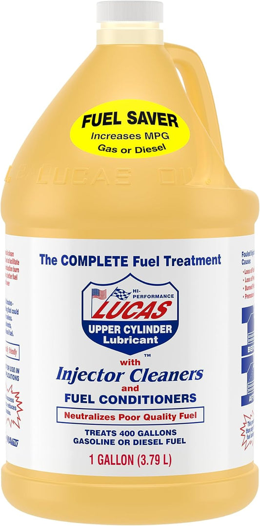 Lucas Oil Fuel Additive, Upper Cylinder Lube, System Cleaner, Lubricant, 1 gal Jug, Diesel/Gas, Set of 4