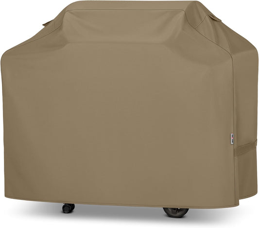 Unicook 65 Inch Grill Cover, Heavy Duty Waterproof Gas Grill Cover for Outdoor, Fade Resistant Barbecue Protector with Sealed Seam, Fits Weber Char-Broil Nexgrill BBQs up to 63" Wide, Neutral Taupe