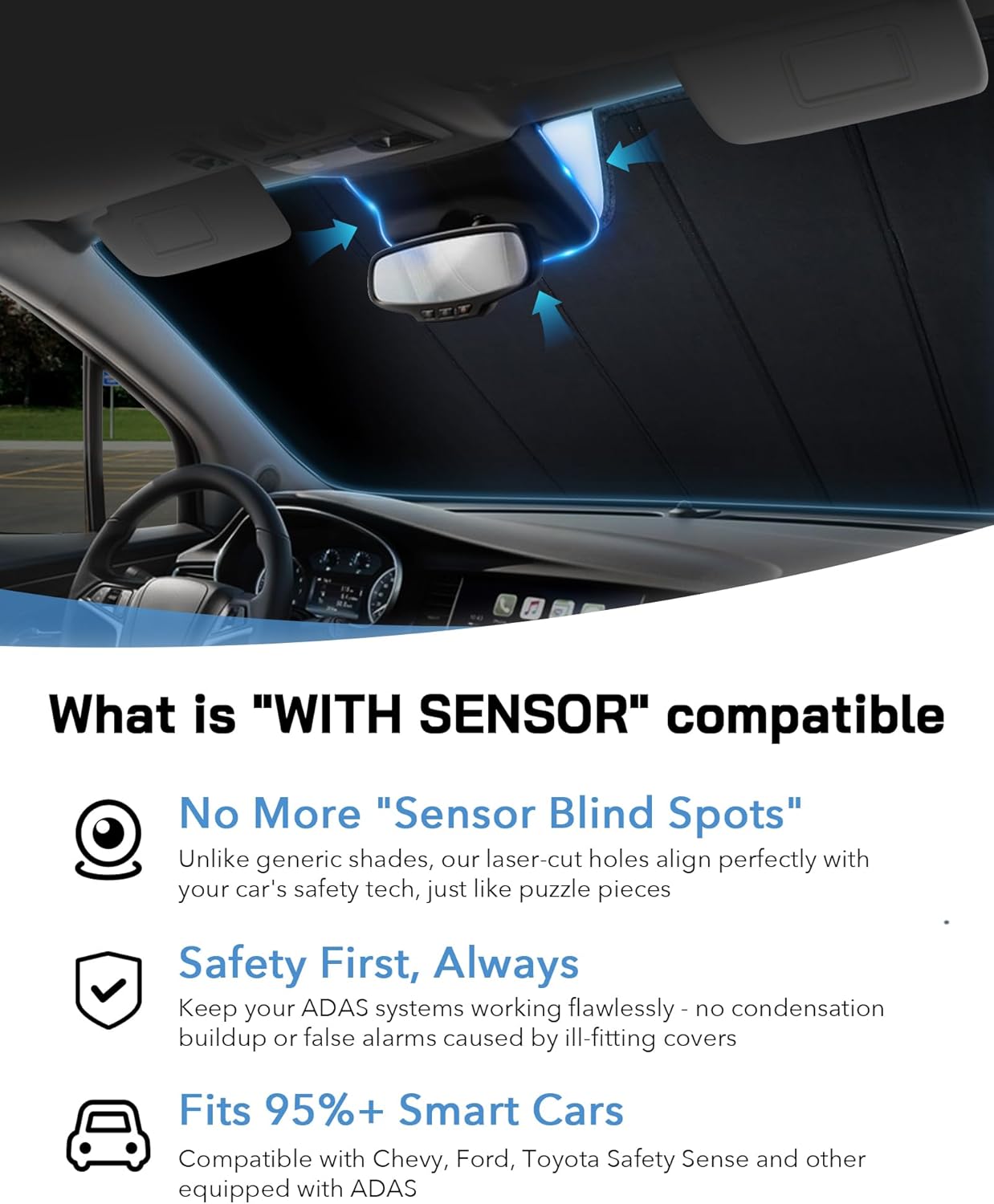 Windshield Sun Shade for Acura RDX 2013-2018,Front Window Sunshade,6 Layers Sun Shield,Block UV Rays Dashboard Shield,Insulation Sun Shade Accordion Fold