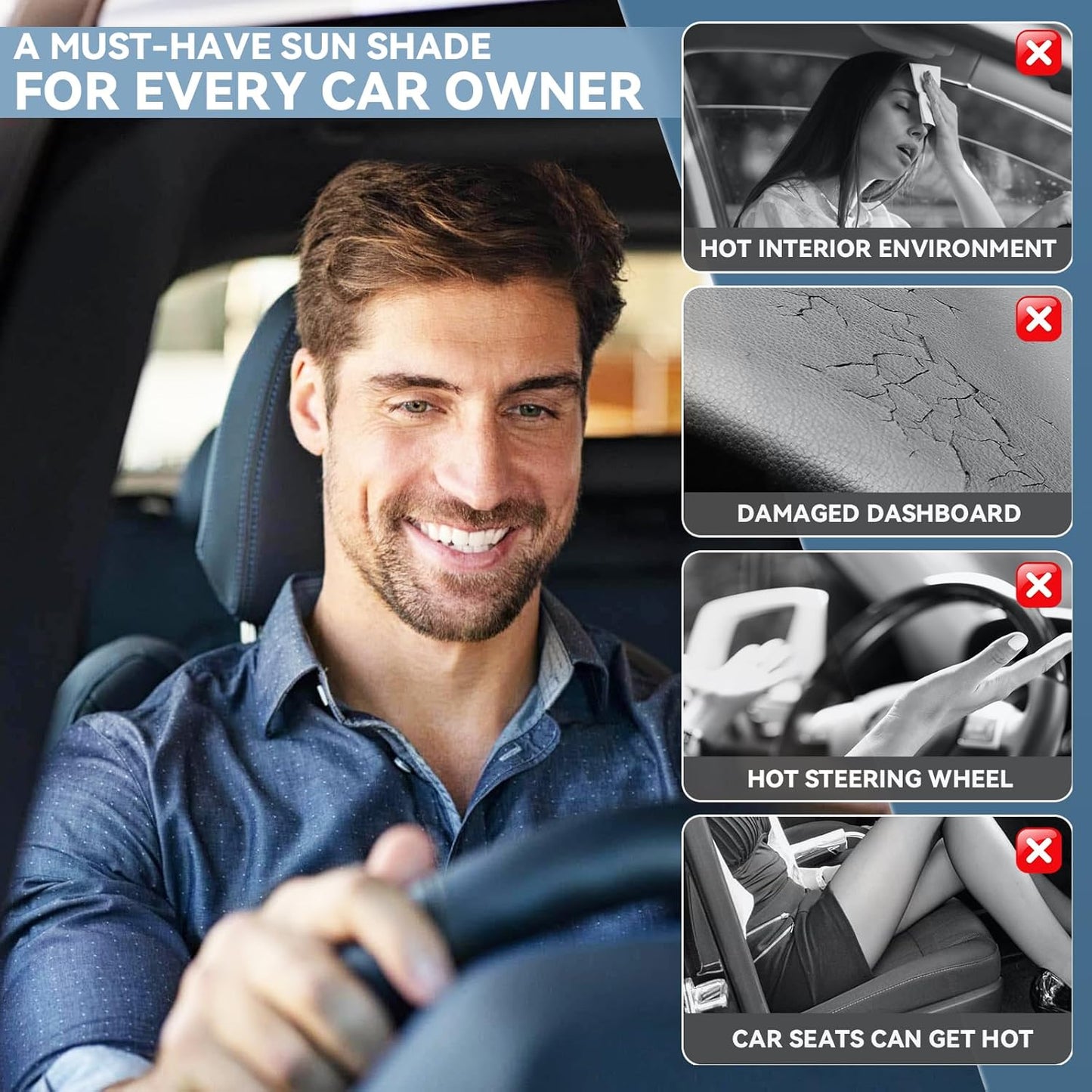 for Ford f150 2012-2014 Windshield Sun Shade - 4 Layers Car Sunshades for Front Windows Shade Cover Custom Fit f150 Sun Visor 240T Retractable Shade Blocks UV Rays Car Accessories