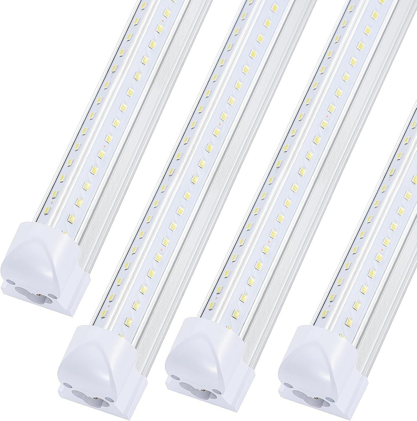4 Pack,Led Shop Lights, 8FT Led Shop Light,100W 6000K 15000LM Clear White,Led Shop Light 8FT 110V Linkable Integrated V-Shape for Shop Garage,Warehouse,