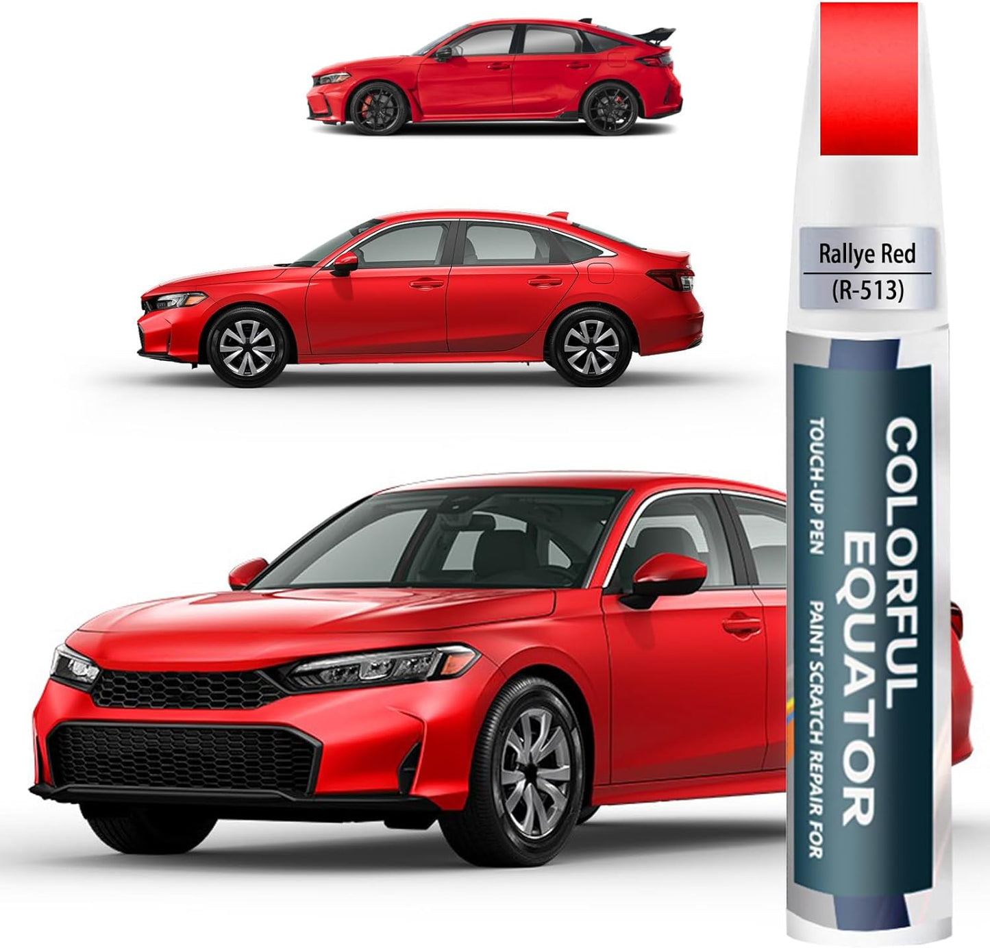 Rallye Red(R-513) Touch Up Paint Compatible with Honda, Car Paint Pen Scratch Repair Two-In-One Touch Up Paint, Premium Car Scratch Remover for Deep Scratches