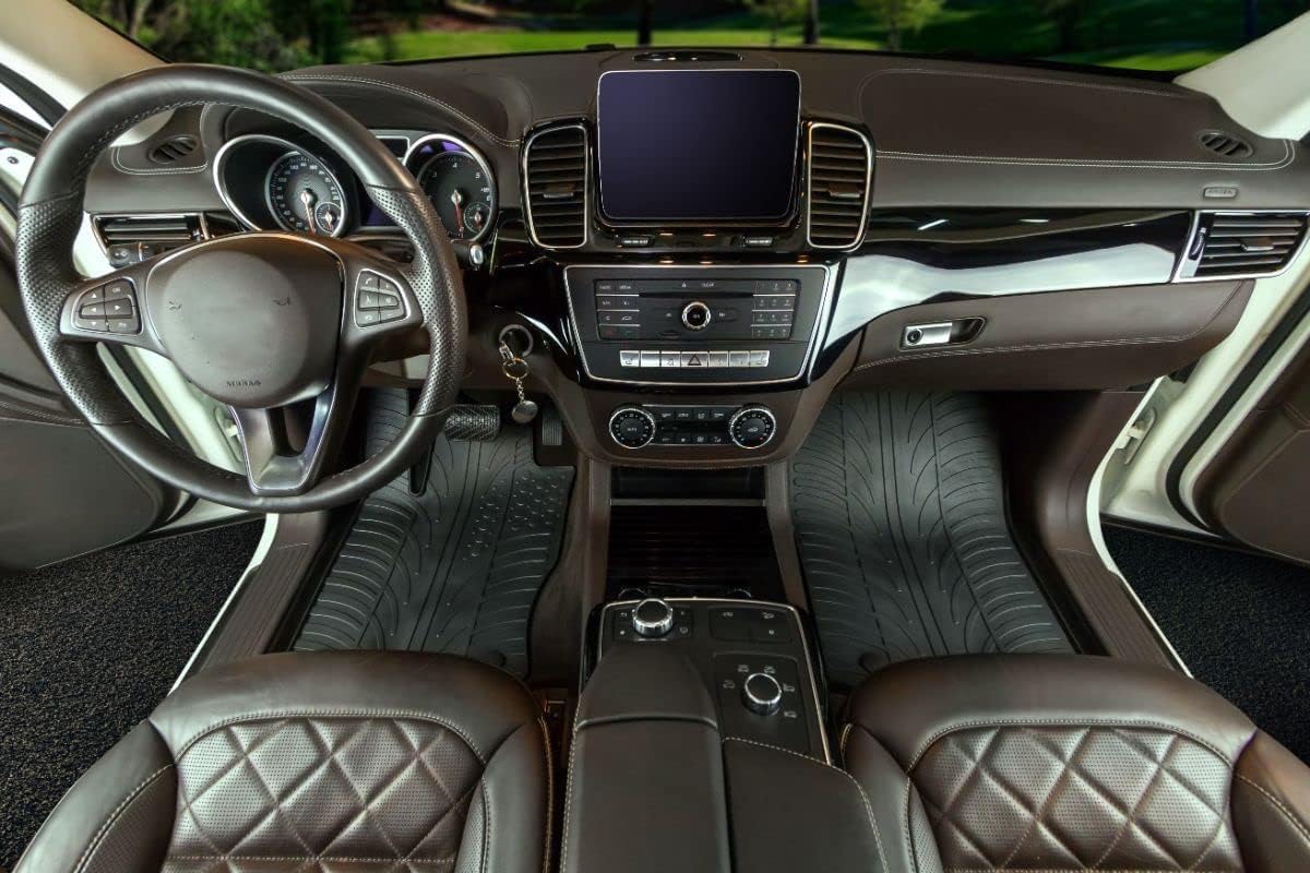 Gledring USA Custom Fit All-Weather Rubber Floor Mats Intended for Mercedes Benz S-Class SWB - W220 2000-2006, No Trimming Required, Tailored Custom Fit, Protects from Rain, Mud, & Snow