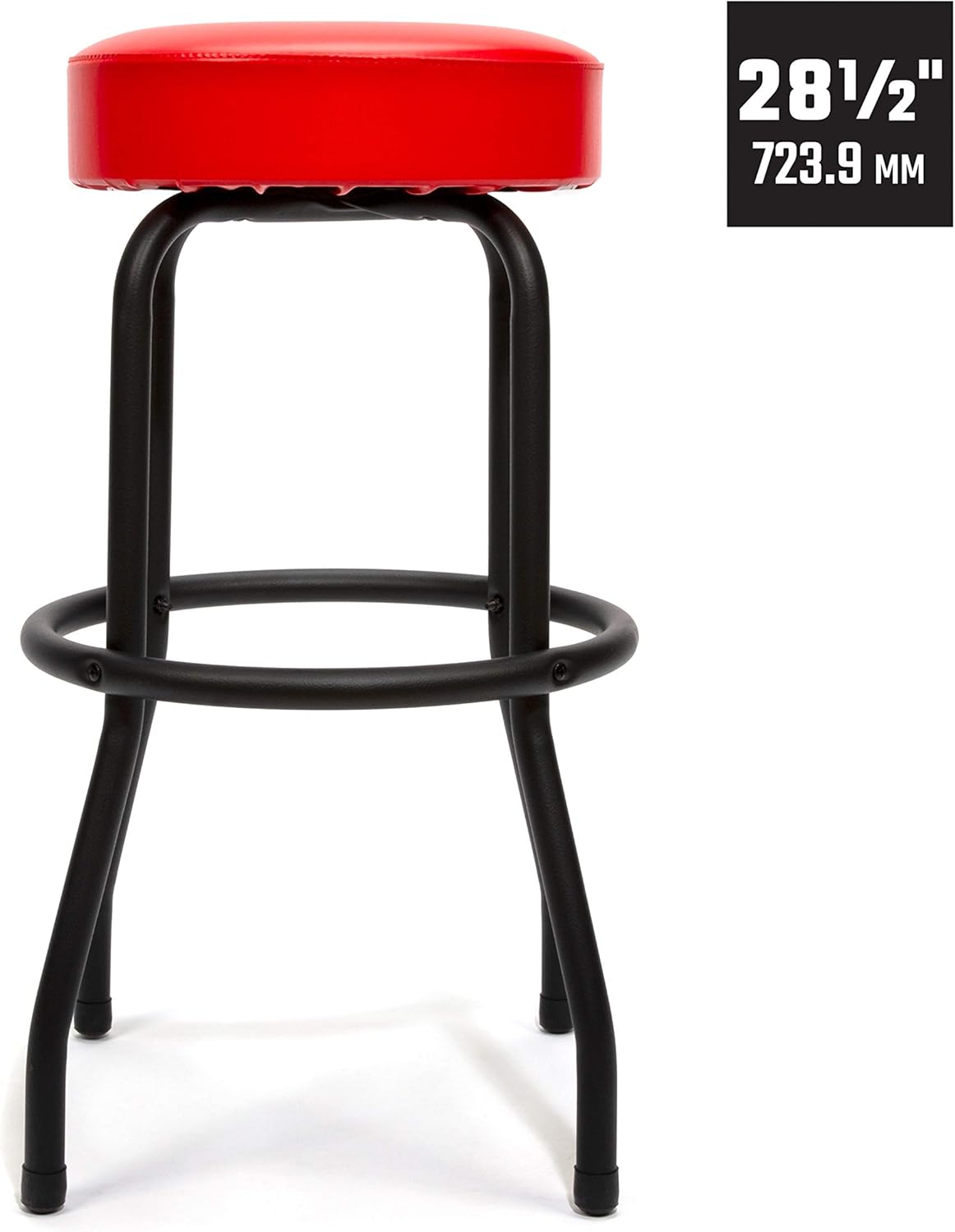 Craftsman Fixed Height Work Shop Stool, 28.5-inches Tall, Rip-Resistant Padded Vinyl Seat, 300-lb Capacity, 360-degree Footrest, Non-Marring Feet