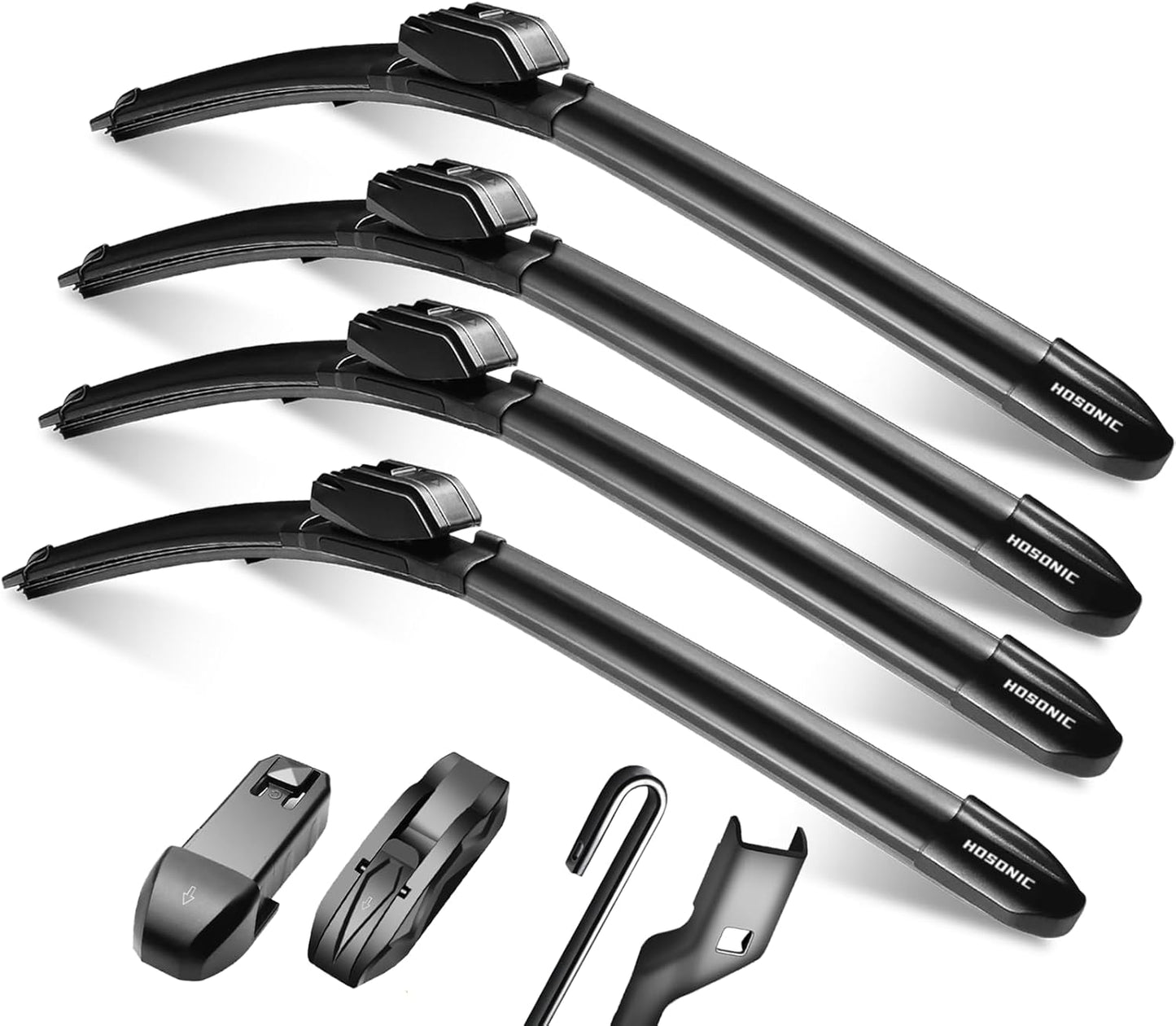Windshield Wipers, 24" + 17" Wiper Blades, Compatible with Chevrolet Equinox 2017-2010, Ford Kuga 2011-2008, GMC Terrain 2017-2010 Windshield Wiper Blades, Double Service Life (Set of 4)