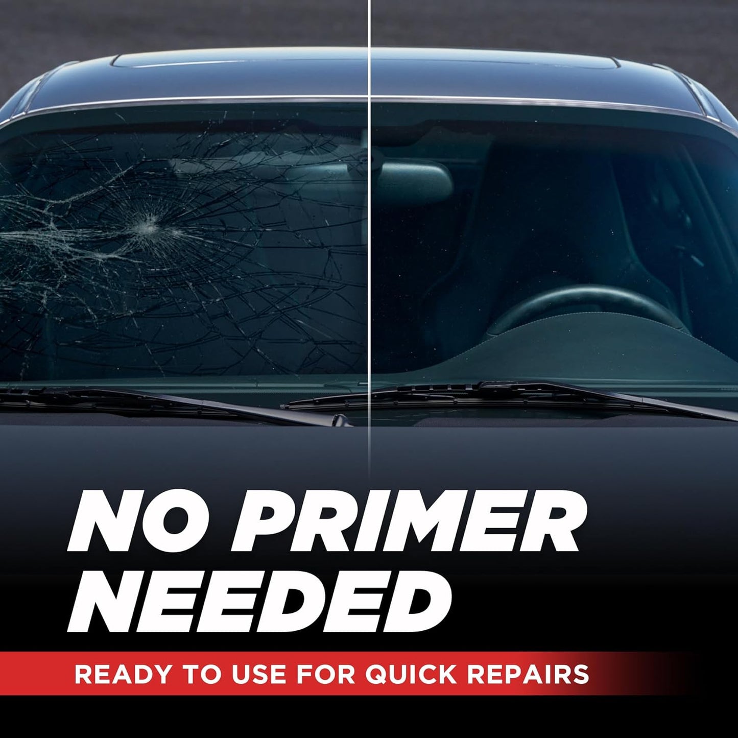 [2 Pack] Polyurethane Windshield Adhesive - Quick Curing & Weather Resistant Auto Glass Adhesive, Vertical & Overhead Application, Windshield Repair Kit with Gloves, Applicator Tip & Cartridge - 310ml