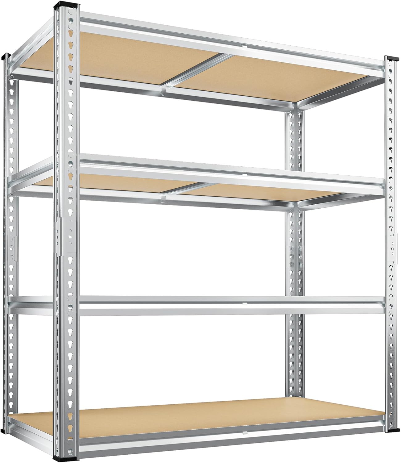 REIBII 40" W Garage Shelving 2000LBS Storage Shelves Adjustable Metal Shelving 4 Tier Pantry Shelves for Closet Basement Kitchen 40" W x 19.7''D x 60''H, Silver