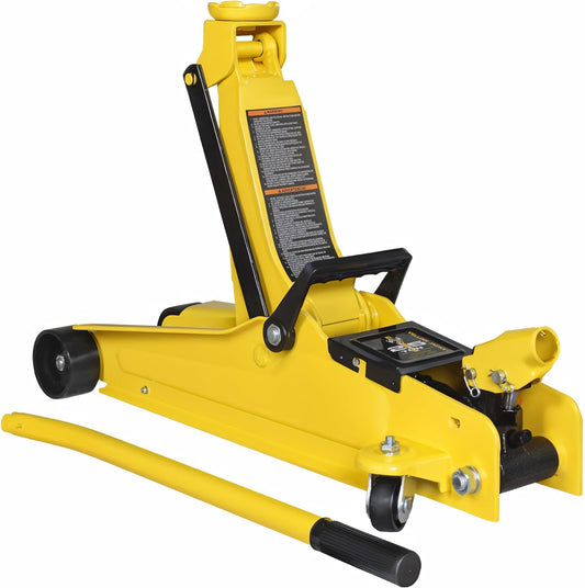 YELLOW JACKET 2.5 Ton Trolley Jack Hydraulic Low Profile Floor Jack for Cars Lift with Single Piston Lift Pump, 5500 lb Capacity