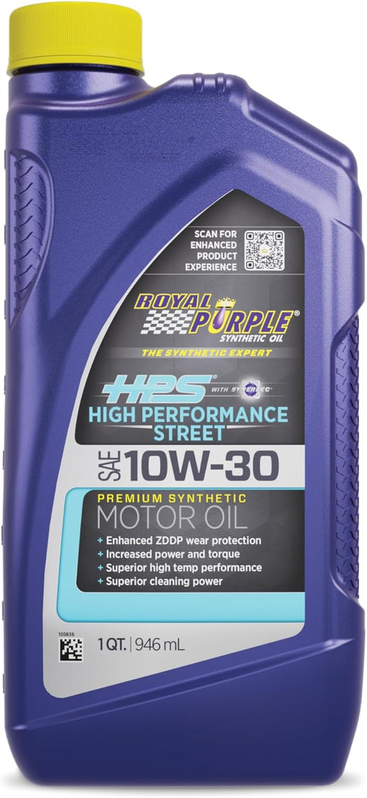 Royal Purple (36130-6PK HPS 10W-30 Synthetic Motor Oil with Synerlec Additive Technology - 1 Quart, (Case of 6)
