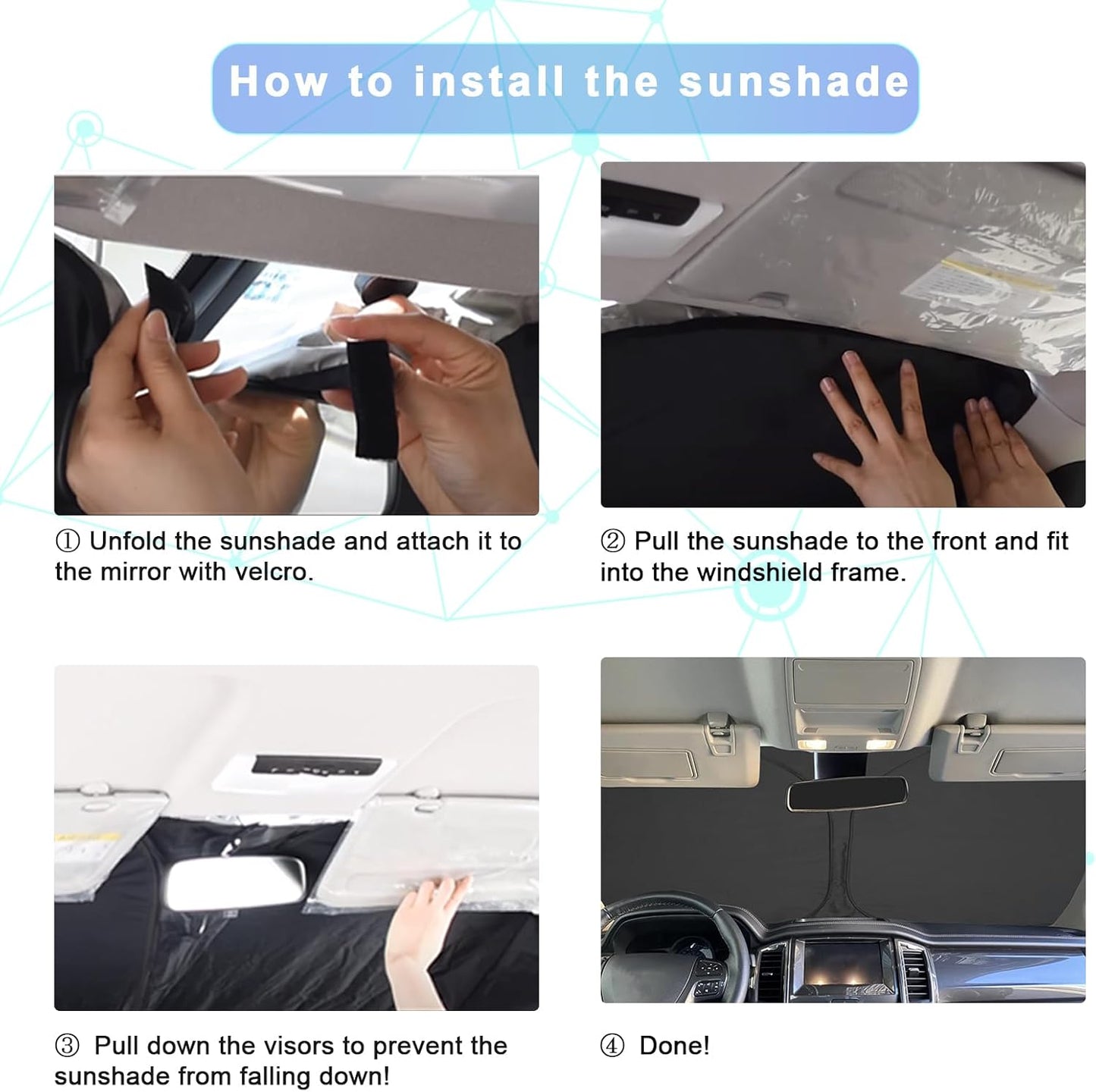 SXCY for 2025 2026 Toyota Camry Windshield Sunshade for 2025 2026 Toyota Camry Accessories 2025 2026 Camry Sunshade Foldable Sun Shield 2025 2026 Camry (LE/SE/XSE/XLE) Sun Shade Block UV Rays