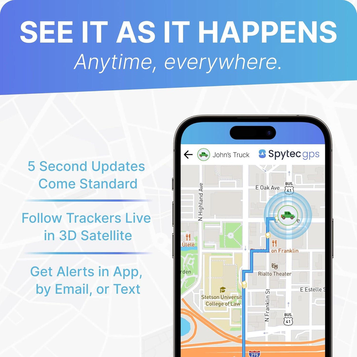 Spy Tec GPS Mini GPS Smart Tracker for Vehicles, Cars, Trucks, Loved Ones, GPS Tracker Device for Kids & Weatherproof Magnetic Case, Unlimited Updates, Real-Time GPS Tracking, USA Made Tech