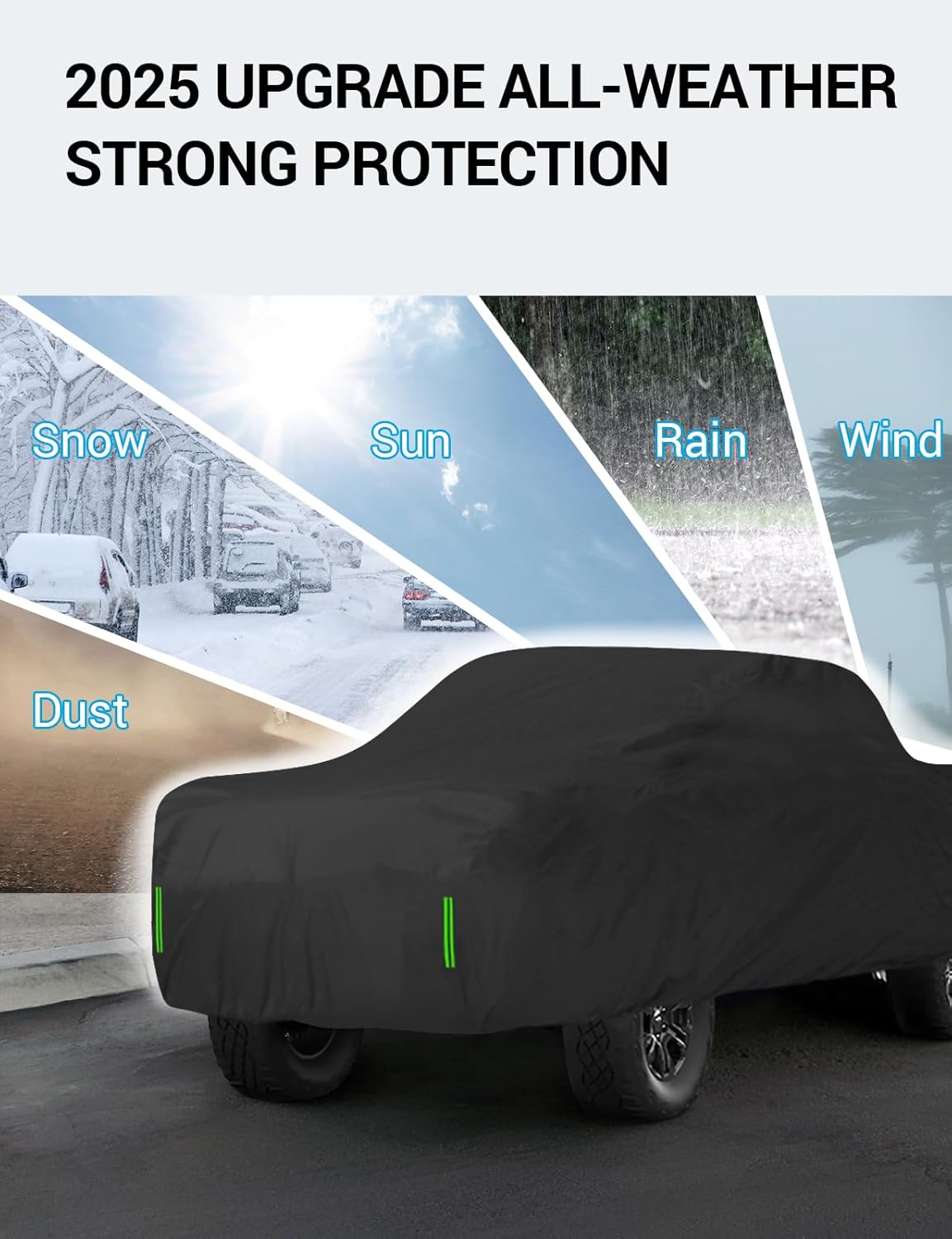 Proadsy Car Cover for Rivian R1T 2025 2024 2023 2022 Windproof All Weather Waterproof Sun Rain UV Dust Snow Protection Outdoor Custom-fit All Weather Car Covers