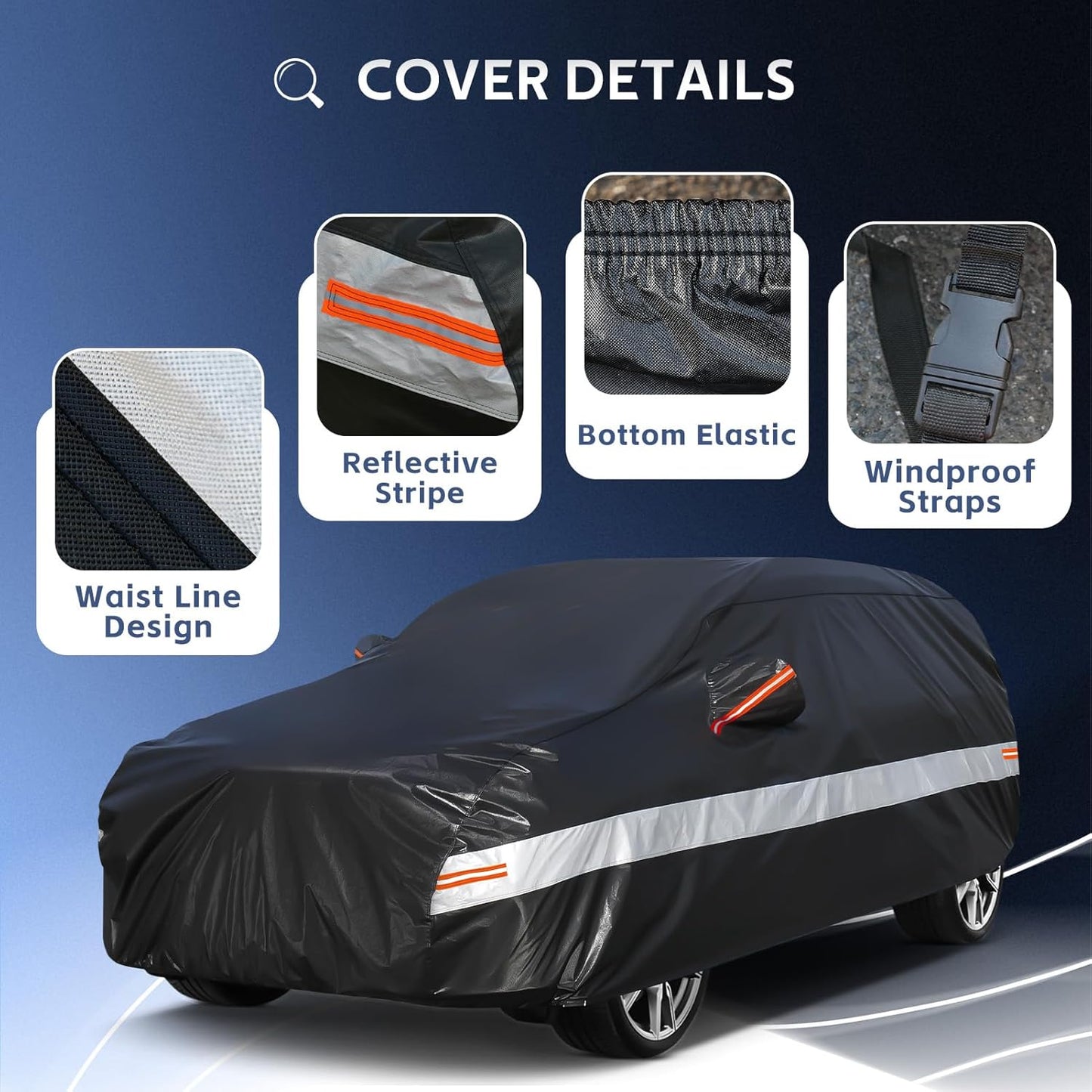 10 Layers SUV Car Cover Custom Fit for Subaru Forester (1998-2024) Waterproof All Weather for Automobiles, Outdoor Full Cover Sun UV Rain Protection with Cotton.Black