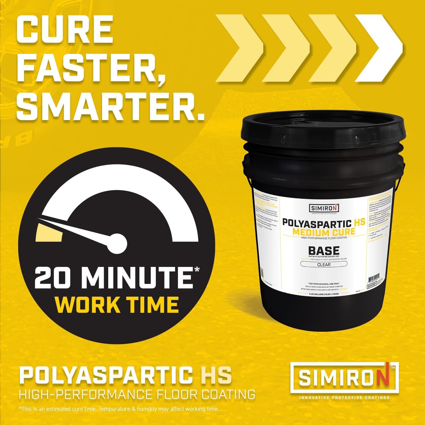 Polyaspartic High Solids Topcoat Coating System - 2 Gallon Kit - Clear Coating Gloss Finish - Easy-to-Use 1:1 Mix Ratio - Protection to Adhesion, UV, Abrasion, & Scratches (Medium Cure)