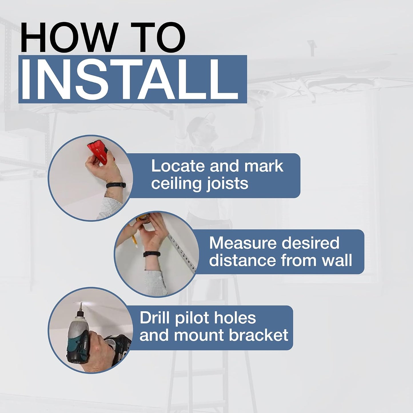 StoreYourBoard Adjustable Kayak Ceiling Rack – Hi Port 2 Garage Ceiling Kayak Hanger | Adjustable Overhead Kayak Storage for Recreational & Touring Kayaks | Garage Organization