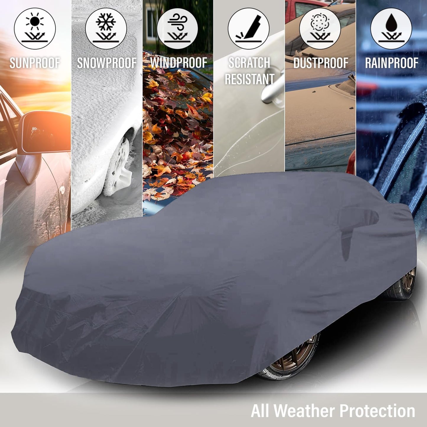 Supreme Full Car Cover – for Pontiac Tempest 1962-1963 Coupe 2-Door Semi Custom Fit Waterproof Full Coverage All Weather Windproof Dust Proof Indoor Outdoor Automobile