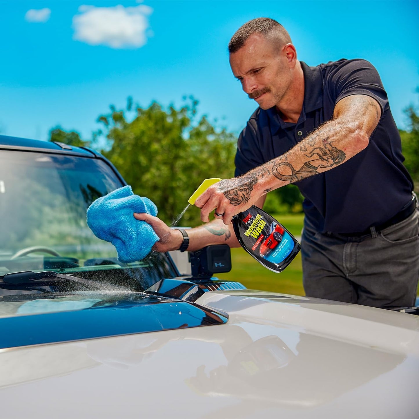 Stoner Car Care 92604 Waterless Wash Car Detailing Spray – Safe, Scratch-Free Formula Quickly Cleans, Shines & Protects Cars, Trucks, Boats, Motorcycles, RVs & More – No Soap or Hose Needed – 22 Fl Oz