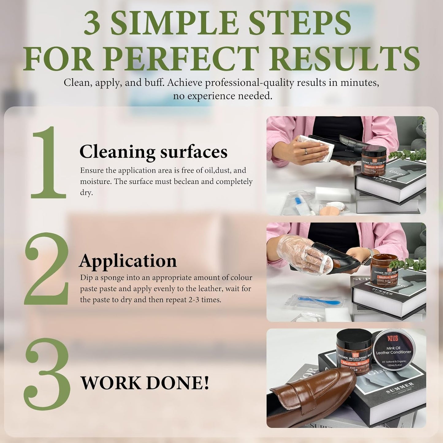 Leather Recoloring Balm Leather Color Restorer Scratch Repair Leather Paint for Furniture Couches Car Seats Shoes Bags Leather Dye and Scratched Leather with Leather Conditioner - Dark Gray