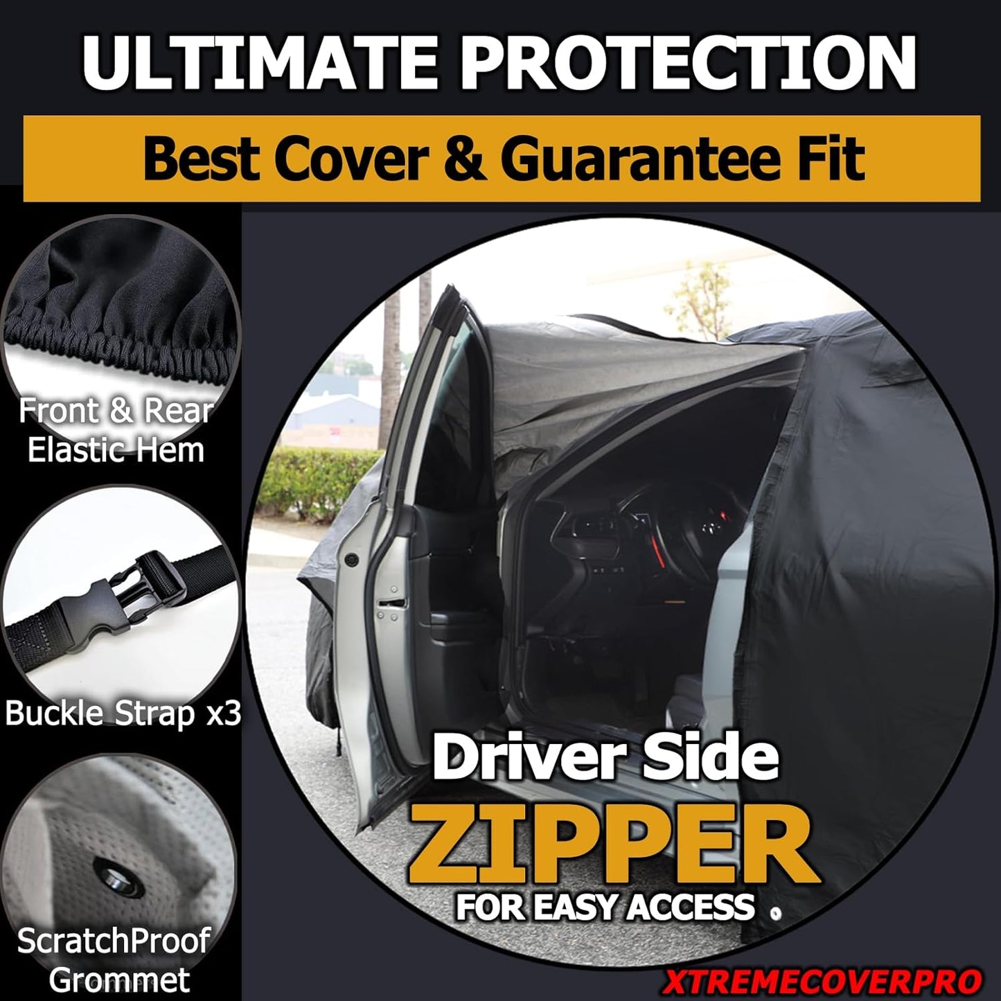 All Weather Waterproof car Cover Good for rain Snow uv Protection dust Compact SUV Grand Cherokee Santa FE RAV4 CR-V Q5 XT4 Equinox Envision Black