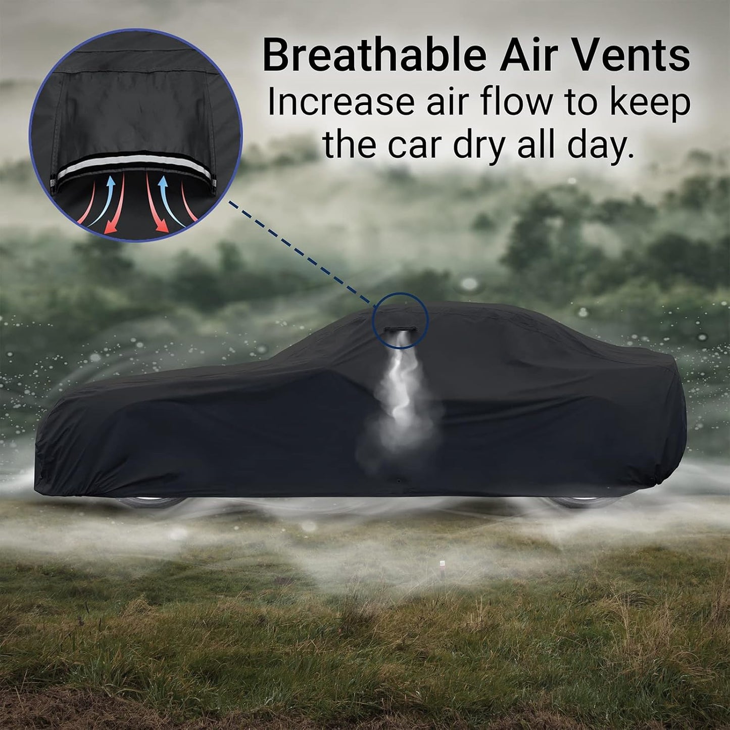 iCarCover Custom Car Cover Compatible with Mustang 1979-2004, Waterproof All Weather Rain Snow UV Sun Protector Full Exterior Indoor Outdoor Car Covers, Stripe (Black/Gray)