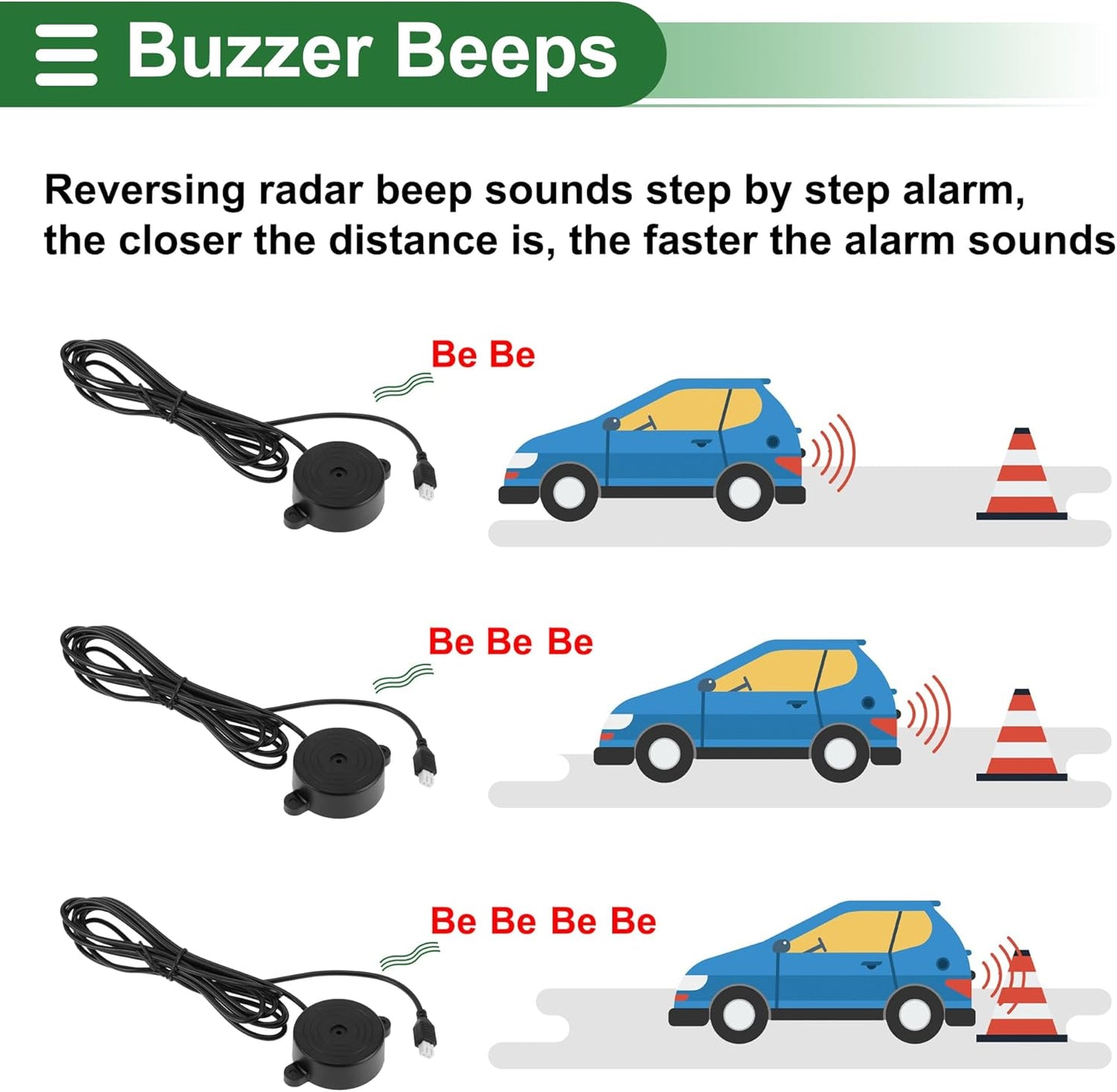 Motoforti Universal Car Auto Vehicle Reverse Backup Radar System Reverse Parking Sensors Alarm Buzzer Reminder Distance Detection Dark Blue 2 Parking Sensors