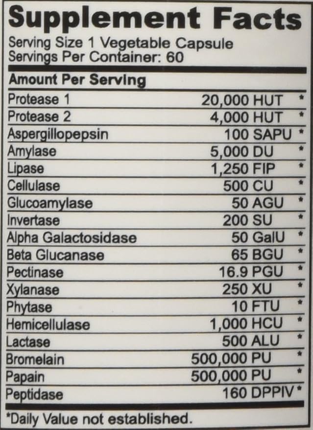 DrFormulas Digestive Enzymes for Bloating Relief, Gas, Lactose Intolerance, Digestion Support with Lactase, Amylase, Lipase, Bromelain, Protease, 60 Capsules