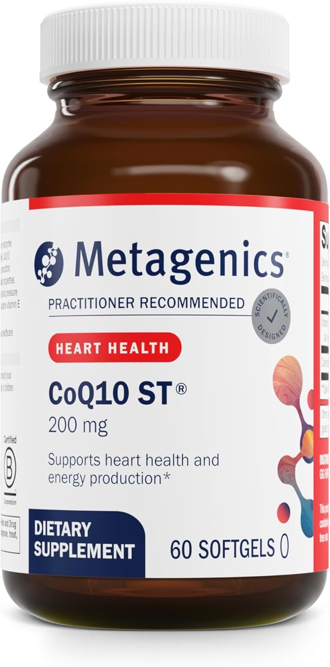 Metagenics CoQ10 ST-200 mg, Highly Absorbable 200 mg Coenzyme Q10 Supplement to Help Support Energy Production and Cardiovascular Function - 60 Count