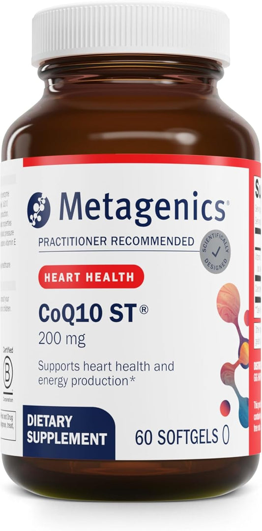 Metagenics CoQ10 ST-200 mg, Highly Absorbable 200 mg Coenzyme Q10 Supplement to Help Support Energy Production and Cardiovascular Function - 60 Count