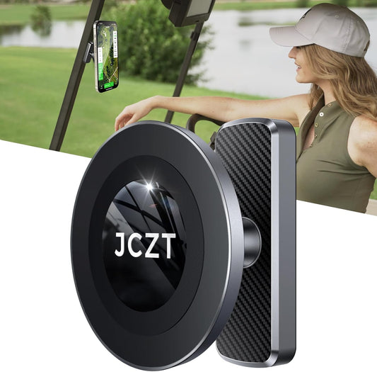 Magnetic Golf Cart Phone Holder Compatible with MagSafe iPhone 16 Pro Max Plus 15 14 13 12 Fits EZGO, Yamaha, Club Car, Icon, Golf Cart Accessories Essentials Gift for Friend Men Women Black