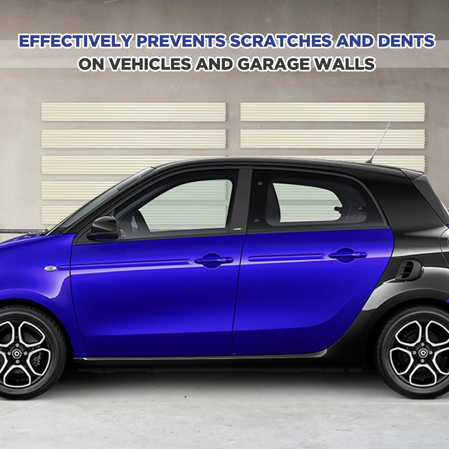 Garage Wall Protector 3.15in x 10ft Self-Adhesive Rubber Bumper Protectors Strip for Car SUV Doors Waterproof Anti-Scratch Wall Bumper Guard for Garage Car(Beige)