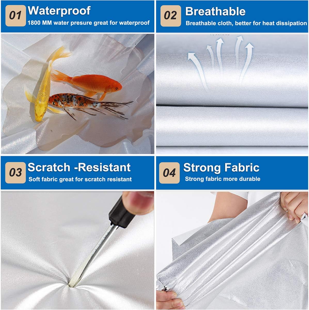 KouKou Oxford Car Cover Waterproof All Weather for Automobiles, Fit Sedan Nissan Versa, Audi A3, VW eos, Hyundai Accent, Volvo S40, etc.(178 X 68 X 59 inch)