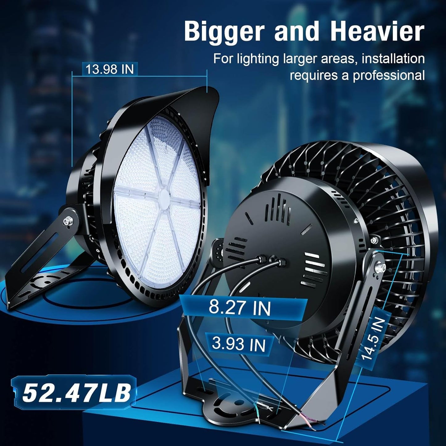 Stadium Lights Outdoor LED, 600W Heavy-Duty Sport Court Floodlight Super Bright Commercial Arena Light Daylight IP66 10KV Waterproof Round for High Mast Ideal Large Field Lighting