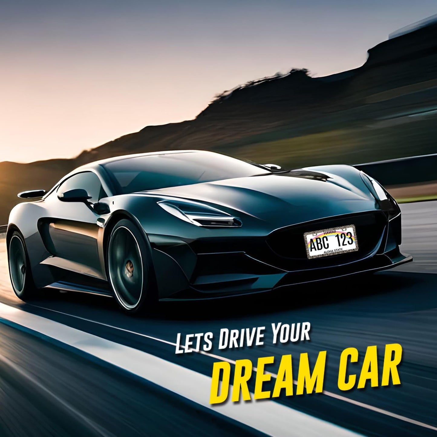 Snake Skin Print License Plate Frame Brown Animal Texture License Plate Holder Funny License Plate for Car Decoration Stainless Steel Snakes Car Accessory with Screws Men Women 12.3" x 6.3"