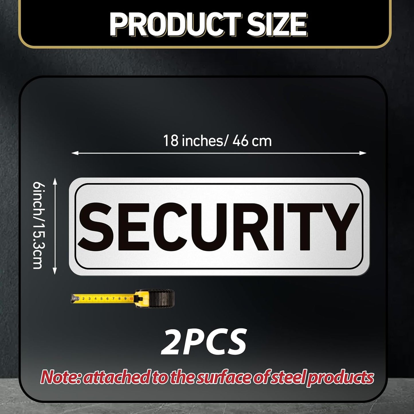 2 Pcs Security Officers Magnetic Signs Heavy Duty Reflective Security Sign Magnet Waterproof Magnetic Decals for Vehicles Cars Truck Rover Patrol 18 x 6 Inch White with Black Border