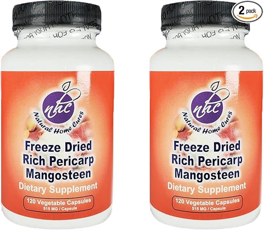 Mangosteen Pericarp Capsules, Freeze Dried, Whole Food, High ORAC, 56+ Potent Mangosteen Xanthones (120 Veggie Capsules) (2)