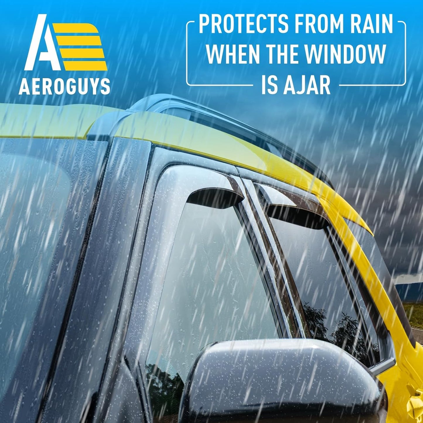 Extra Durable Window Deflectors in-Channel Window Visors Rain Guards Fit for Ford Explorer 2020-2025, Sun Visors, Wind Vent for Shades, Exterior Car Accessories - 4 pcs. AG0902