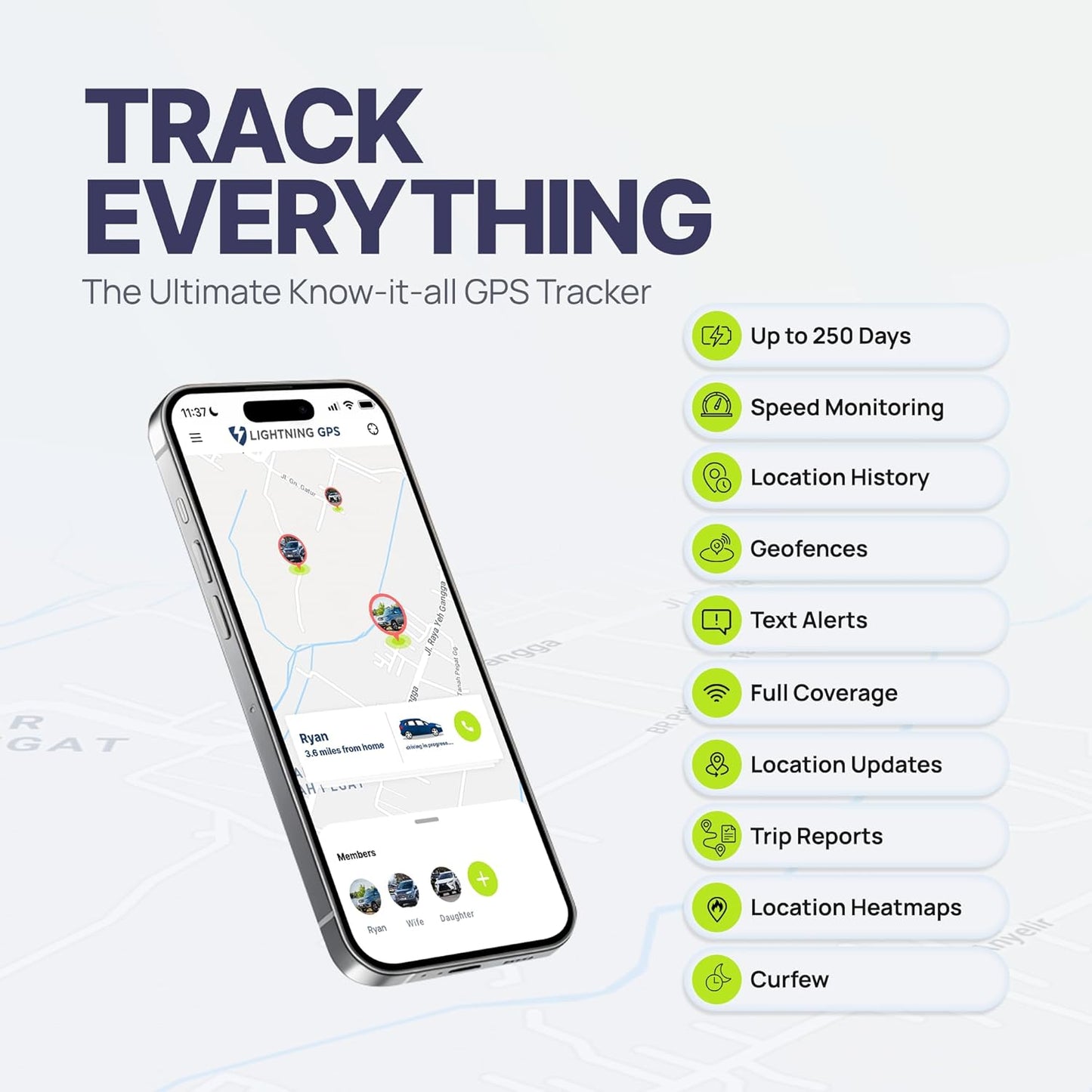 Lightning GPS GL300 Tracker Device for Vehicles w/Magnetic Case and Battery – Real-Time GPS Tracking, Vehicle & Fleet Monitoring, Hidden Tracking for Cars, Trucks or Trailers – Subscription Required