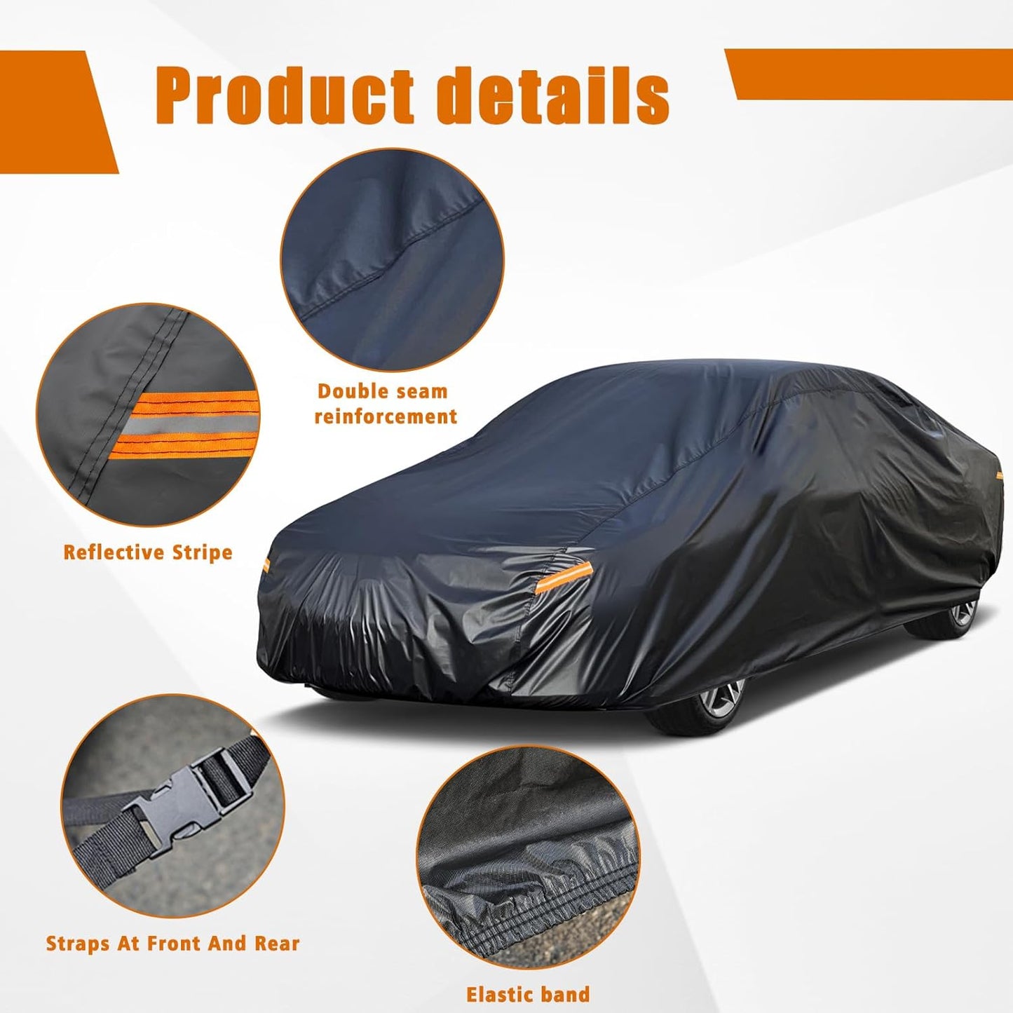Kayme 7 Layers Car Cover Custom Fit for Mercedes Benz CLS 63 400 500 550 (2004-2025) Waterproof All Weather for Automobiles, Outdoor Full Cover Rain Sun UV Protection.Black