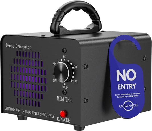 Ozone Generator Machine 60,000mg/h, High Capacity Ozone Odor Eliminator Removal Air Purifier for Home Car Pet & Basement Odor, Suitable for Spaces up to 7,000 Square Feet, Black