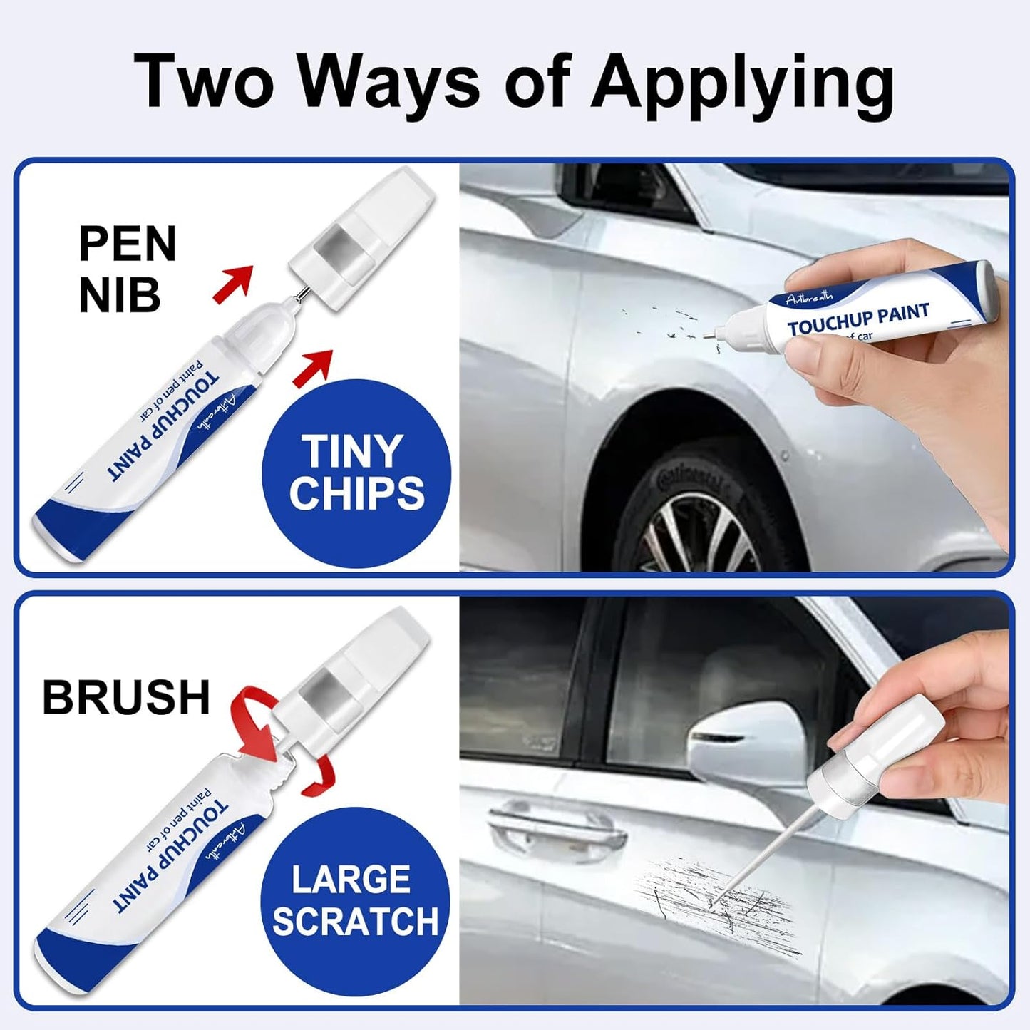Lconic Silver Metallic(JS) Touch Up Paint for Ford -Exact Match–Chips and Nicks Car Paint Scratch Repair Kit Automotive Paint Pen for F-150/Mustang/Transit/Explorer/Ranger/Escape/Edge