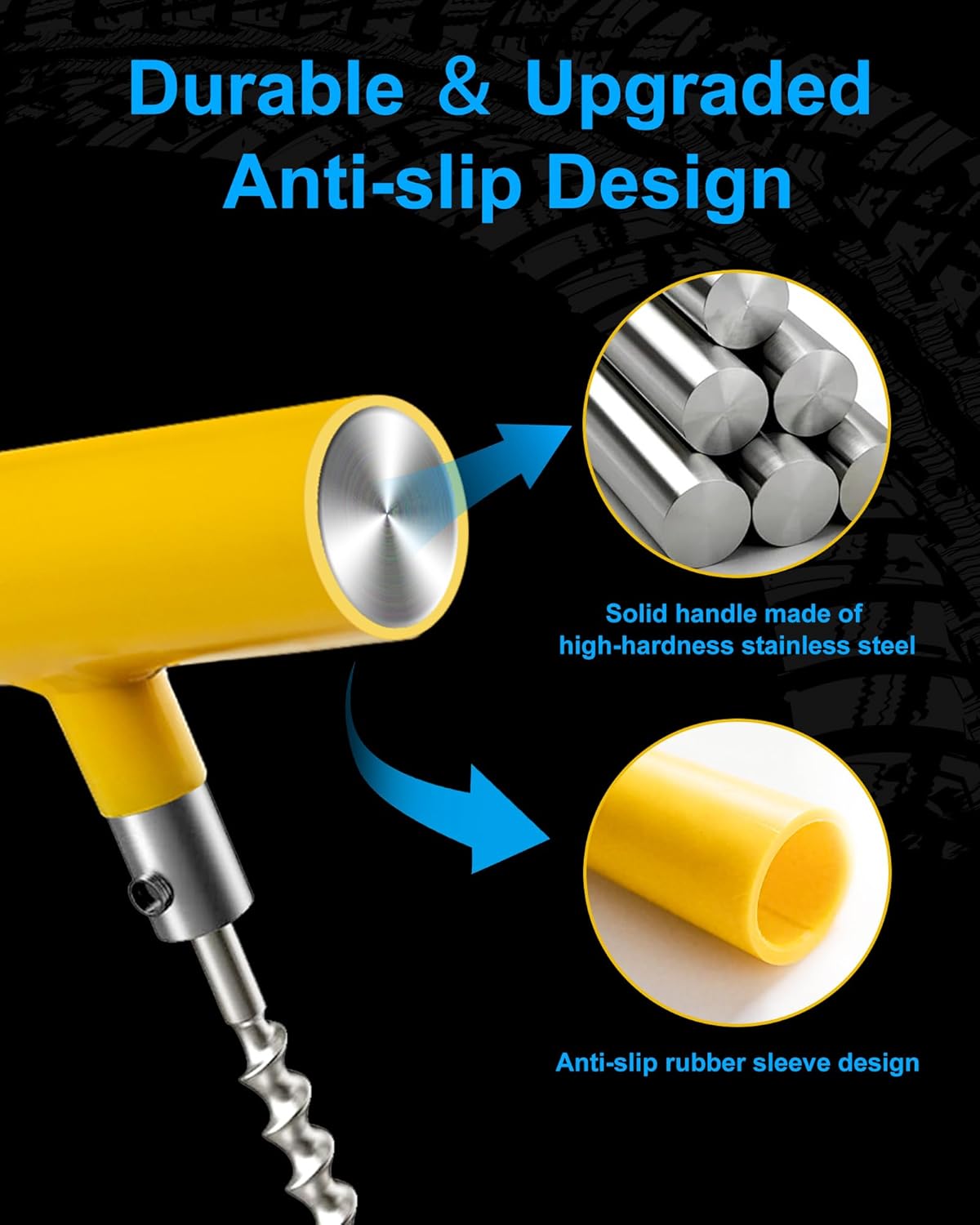 Tire Repair Kit with Plugs, Tire Plug Kit Heavy Duty Professional for Car, ATV, Motorcycle, Truck, Flat Tire Emergency Repair