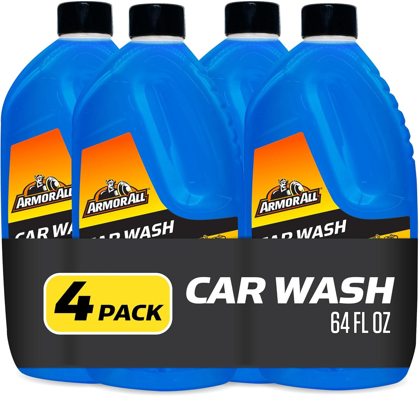 Armor All Foam Action Car Wash Soap, Cleaning Concentrate for Cars, Trucks, and Motorcycles, 64 Fl Oz Bottles (Pack of 4)