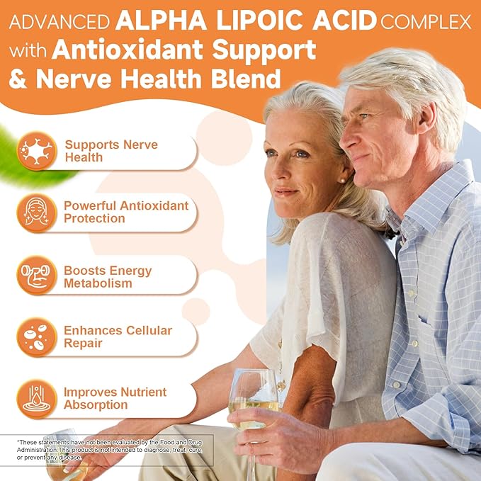 (2 Packs) Alpha Lipoic Acid 600mg with Benfotiamine 300mg - ALA Supplement for Neuropathy Support Nerve Health & Antioxidant, Cell Energy, Metabolism and Anti-Aging, Non-GMO, Gluten Free, Vegan