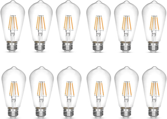 LED Edison Bulb 4W,Antique 40W Vintage Edison Bulb,E26 Light Bulb Non Dimmable Led Bulb 450 Lumens 2700K Warm White,Pack of 12