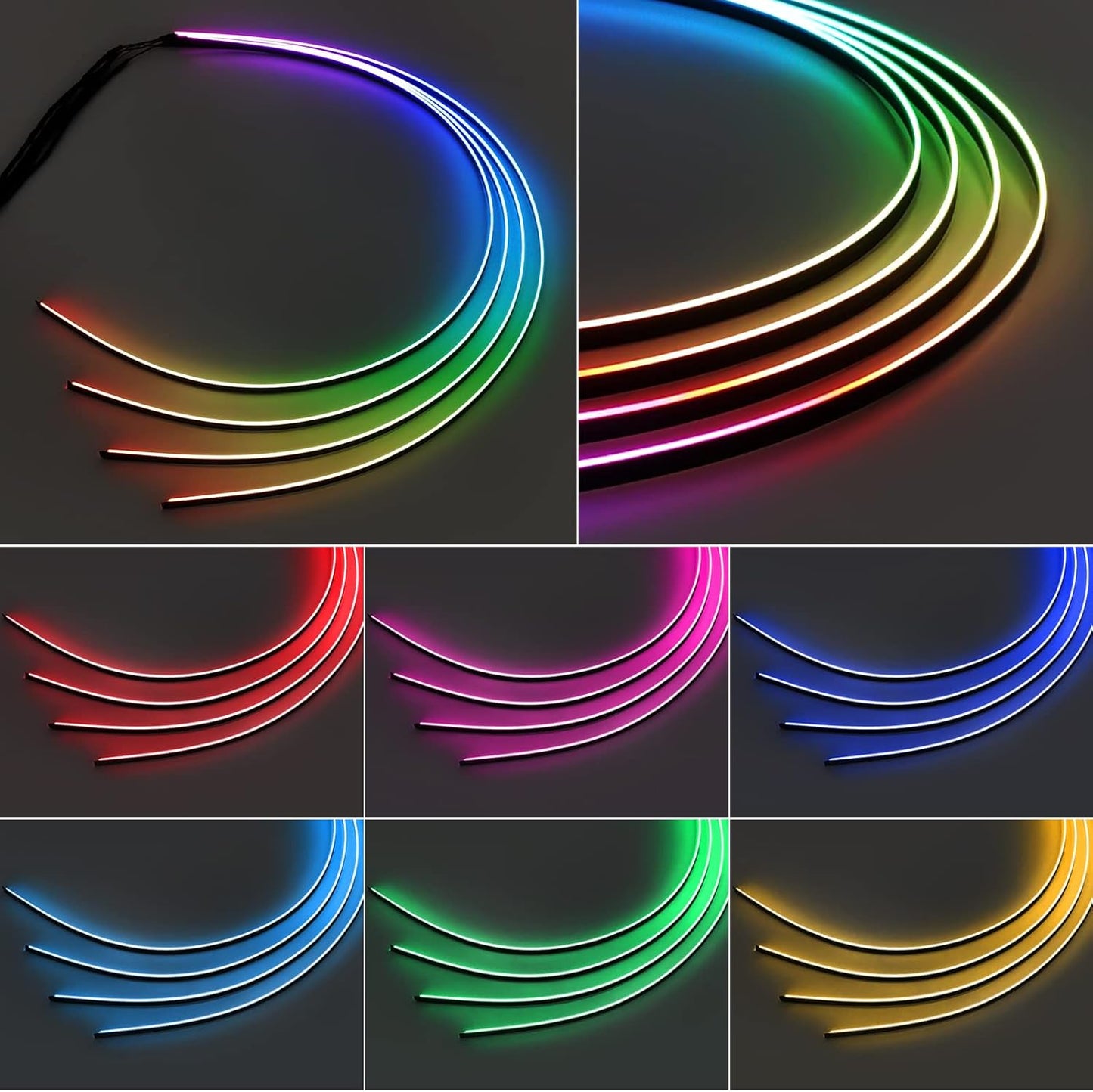 Dreamcolor Acrylic Interior Car LED Strip Light 55.1-inch, which fit for dreamcolor main controller connects and sub-controller kit (not including), Not applicable dreamcolor 5 in 1(single controller)