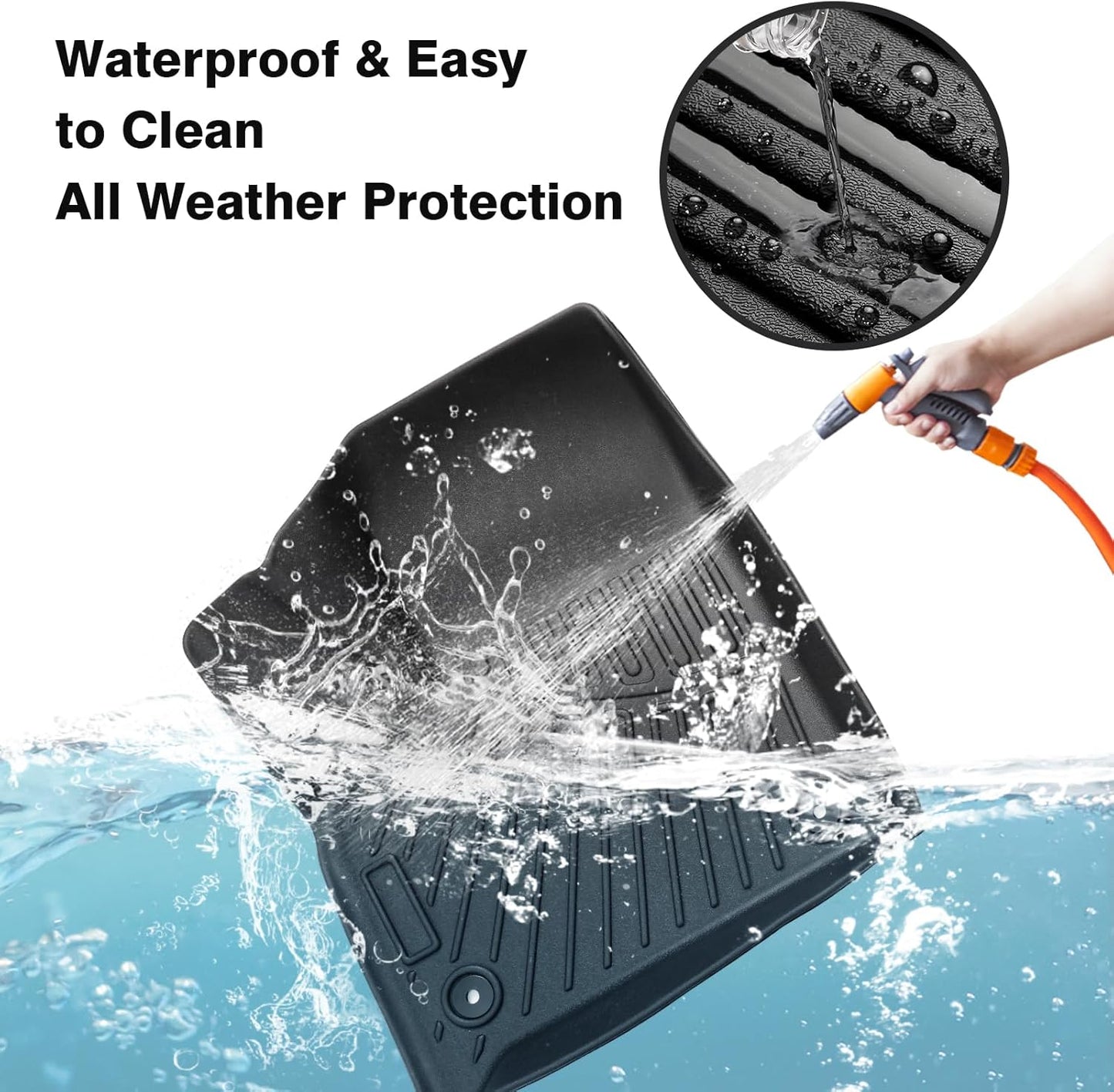 Powerty Floor Mats for 2018-2024 2025 Chevy Chevrolet Traverse 7 Seater Accessories All Weather Floor Liner 3D TPE Floor Mat Heavy-Duty Floor Liners((Only for with 2nd Row Bucket Seat)