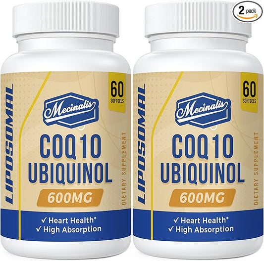 Liposomal CoQ10 Ubiquinol 600mg Softgels | Superior Absorption Ubiquinol CoQ10 Supplement | Powerful Active Antioxidant Form of Coenzyme Q10 | Heart Function & Energy Production | 120 Softgels